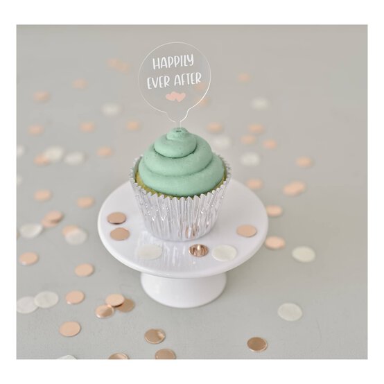 Clear Round Acrylic Cake Toppers 5cm x 9cm 5 Pack image number 2