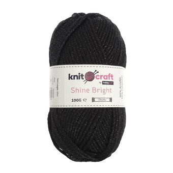 Knitcraft Black Shine Bright Chunky Yarn 100g