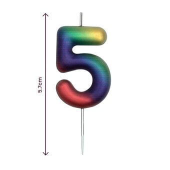 Whisk Metallic Rainbow Number 5 Candle image number 5