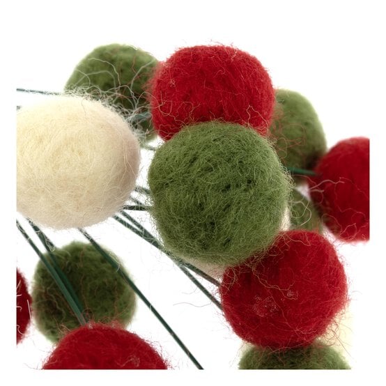 Mini Christmas Felted Pom Pom Pick 17cm image number 2