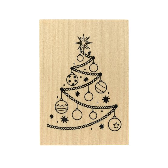 Bauble Tree Wooden Stamp 5cm x 7cm image number 4