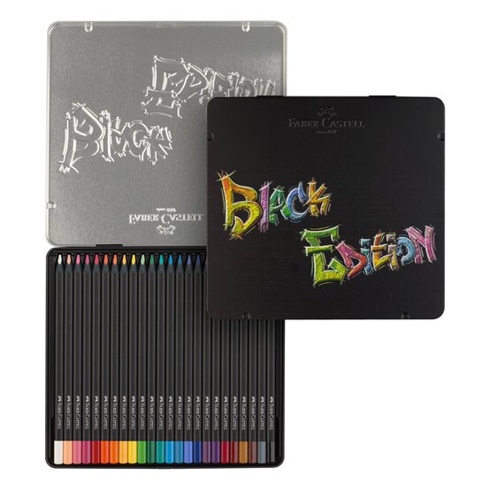 Faber-Castell Assorted Black Edition Colour Pencils Tin 24 Pack image number 3