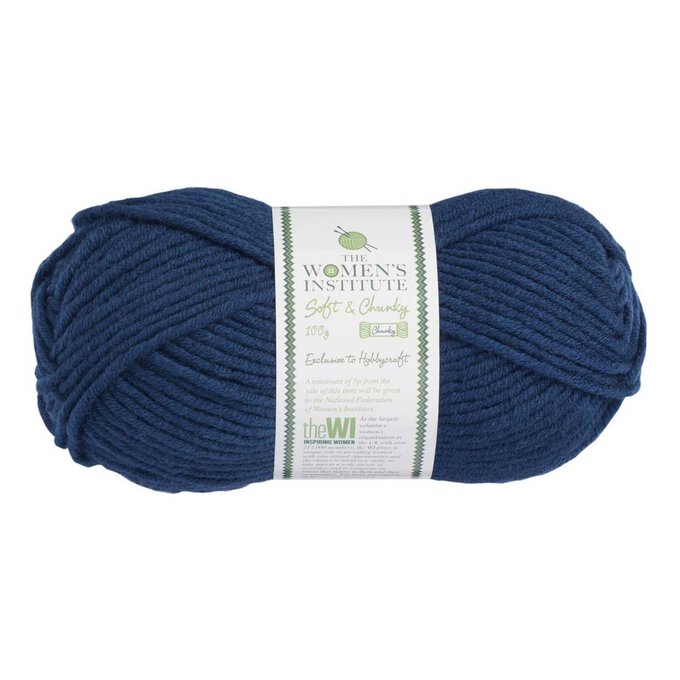 Women’s Institute Navy Soft and Chunky Yarn 100g image number 1