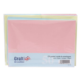 Pastel C6 Cards and Envelopes 4 x 6 Inches 50 Pack image number 2