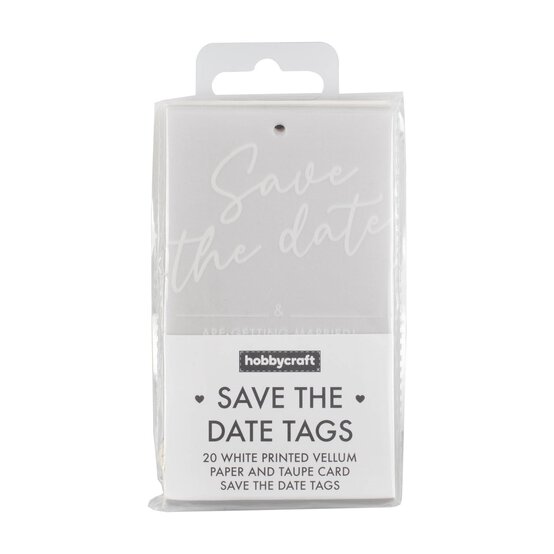 White Vellum Save the Date Tags 20 Pack image number 3