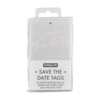 White Vellum Save the Date Tags 20 Pack image number 3
