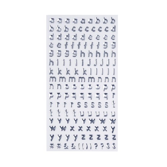 Silver Epoxy Alphabet Stickers image number 1