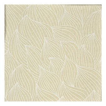 Ivory Leaf Cotton Fabric by the Metre