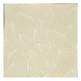 Ivory Leaf Cotton Fabric by the Metre image number 2