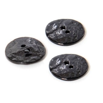 Hemline Black Shell Mother of Pearl Button 3 Pack