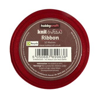 Red Satin Ribbon 38mm x 10m