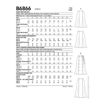 Butterick Women's Skirts Sewing Pattern B6866 (A5 6-14)