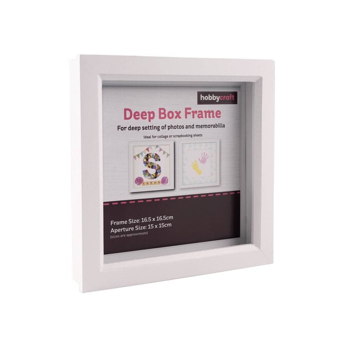 White Deep Box Frame 15cm x 15cm image number 1
