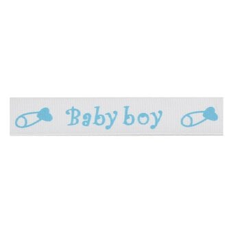 Baby Boy Grosgrain Ribbon 15mm x 5m image number 2