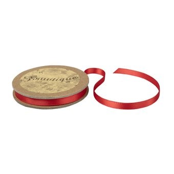 Red Double-Faced Satin Ribbon 6mm x 5m