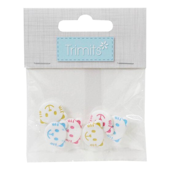Trimits Cat Face Craft Buttons 6 Pieces image number 2