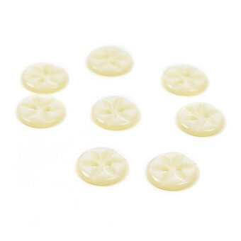 Hemline Cream Basic Star Button 8 Pack