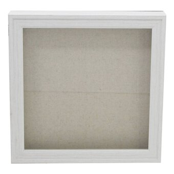 White Wash Magnetic Hinge Box Frame 12 x 12 Inches