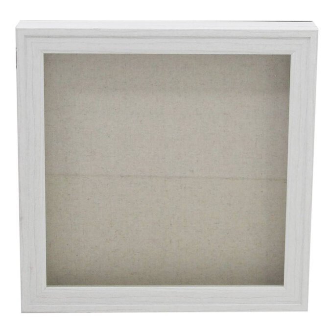 White Wash Magnetic Hinge Box Frame 12 x 12 Inches | Hobbycraft