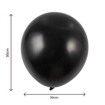 Black Pearlised Latex Balloons 8 Pack image number 2