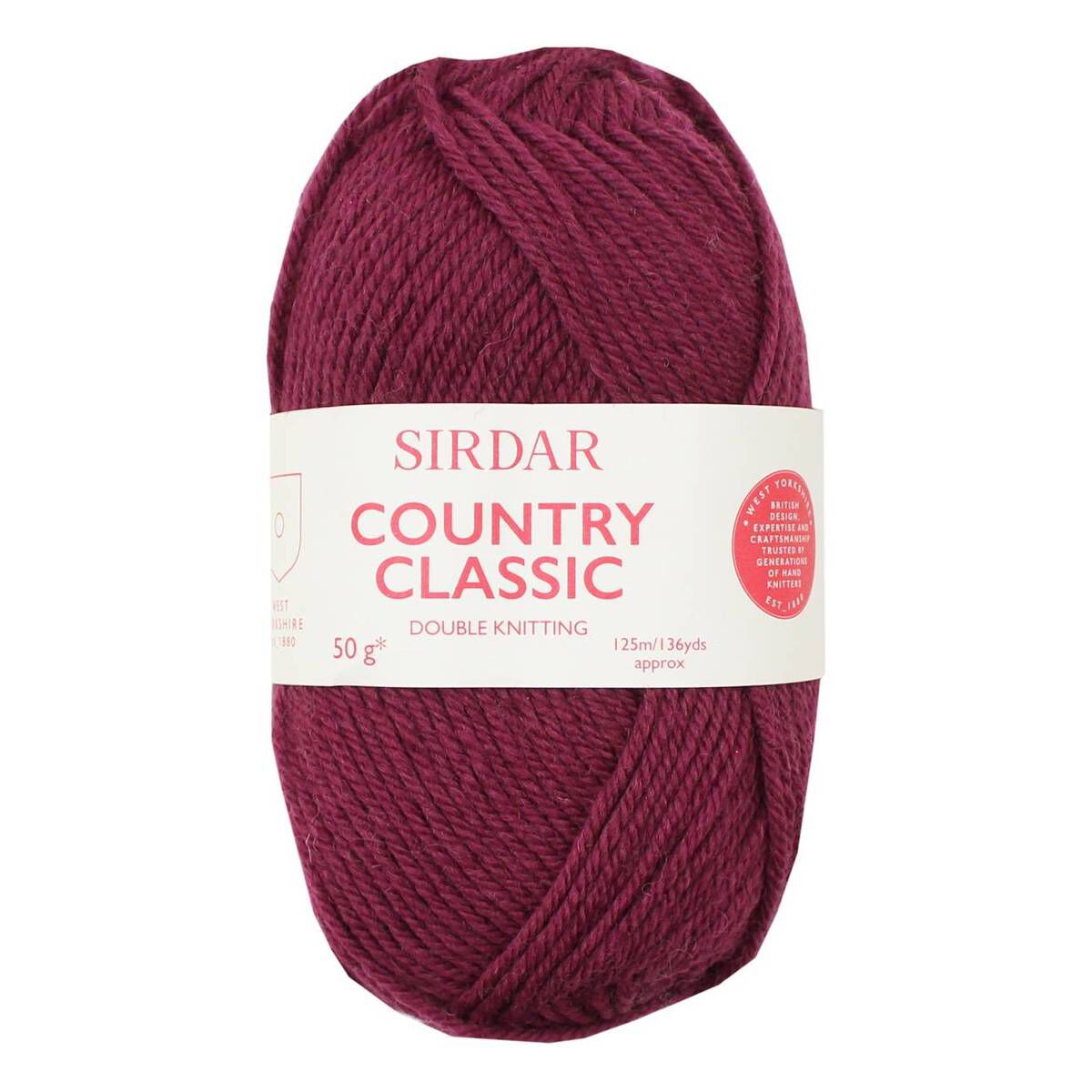 Sirdar Burgundy Country Classic DK Yarn 50g Hobbycraft