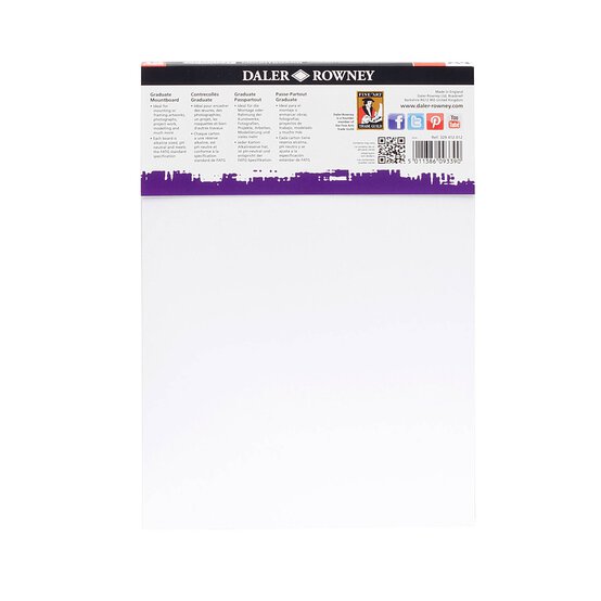 Daler-Rowney Graduate Black Cream Core Mountboard A4 12 Pack image number 3