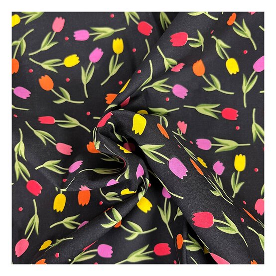 Tulips Polycotton Fabric by the Metre image number 1