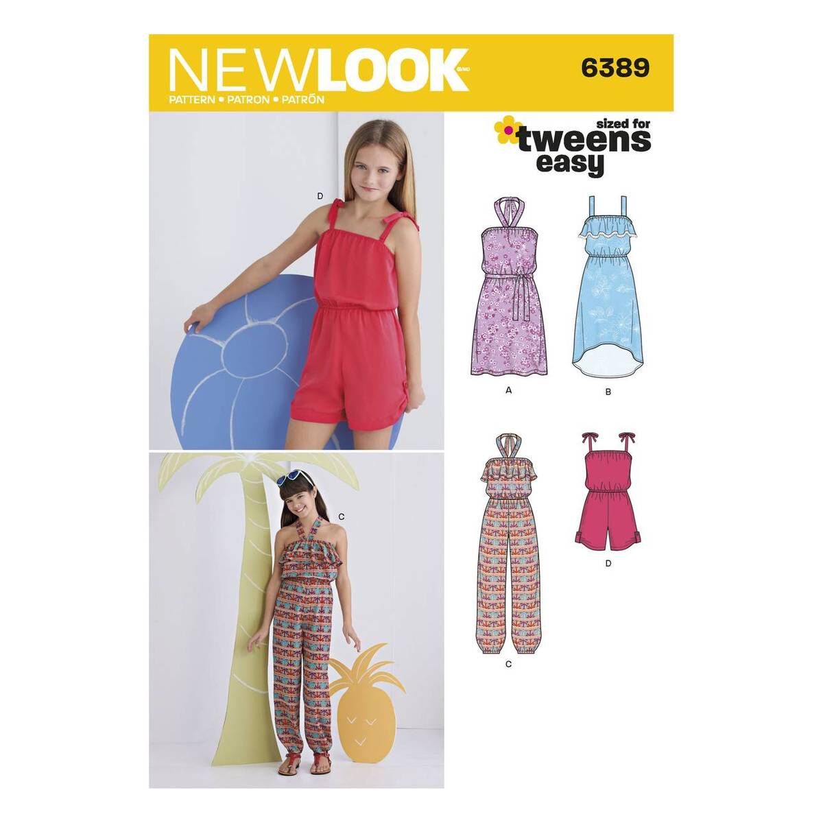 New Look Girls' Dress and Jumpsuit Sewing Pattern 6389 Hobbycraft