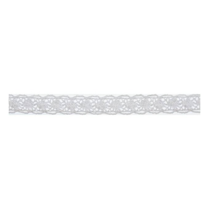 White Cotton Lace Scallop Ribbon 10mm x 5m image number 1