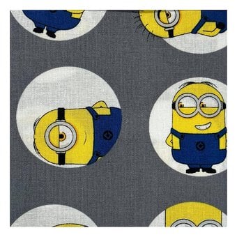 Grey Spot Minions Cotton Fabric by the Metre