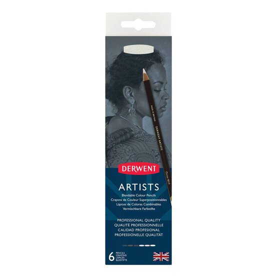 Derwent Artists Black and White Pencils 6 Pack image number 2