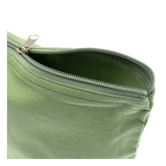 Dark Sage Cotton Zip Pouch image number 3