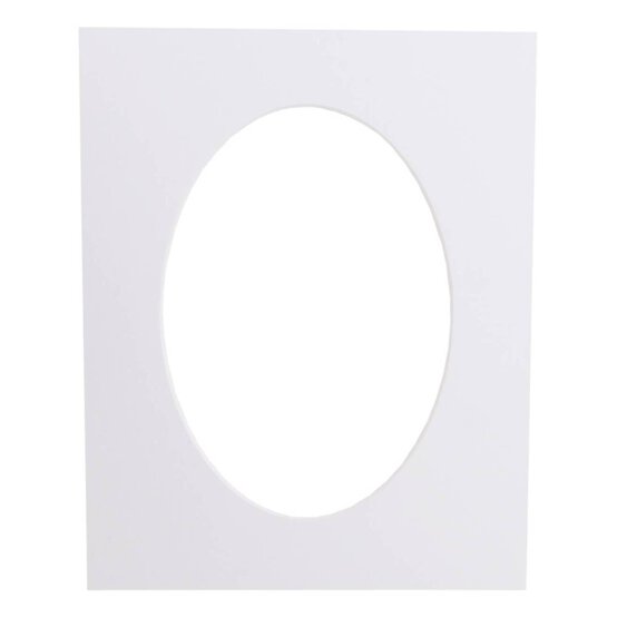 Iced White Single Oval Aperture Mount 25cm x 20cm image number 1