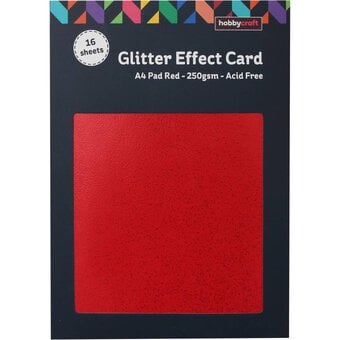 Red Glitter Effect Card A4 16 Sheets image number 3