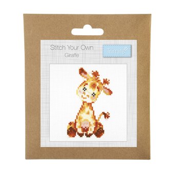 Trimits Giraffe Mini Cross Stitch Kit 13cm x 13cm
