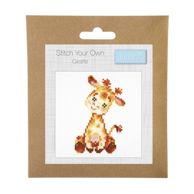 Trimits Giraffe Mini Cross Stitch Kit 13cm x 13cm image number 1
