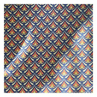 Navy Art Deco Polycotton Fabric by the Metre