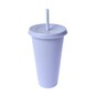 Purple Plastic Cup with Straw image number 1