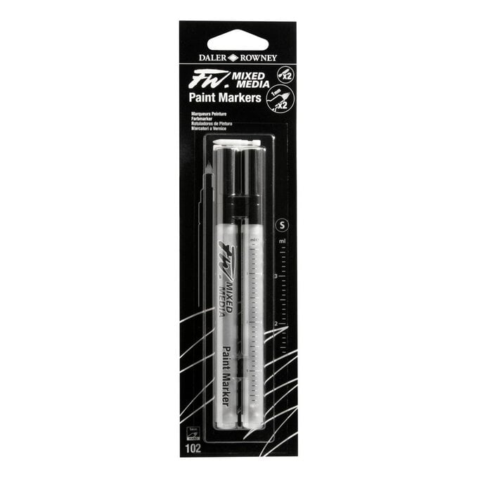 Daler-Rowney FW Small Hard Mixed Media Markers and Nibs 1mm 2 Pack image number 1