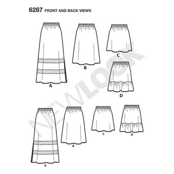 New Look Women's Skirts Sewing Pattern 6287