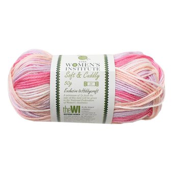 Women's Institute Striped Pink Mix Soft and Cuddly DK Yarn 50g