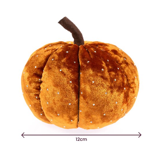 Orange Sparkle Velvet Pumpkin 12cm image number 5