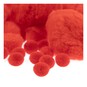 Bright Red Pom Poms 60 Pack image number 3
