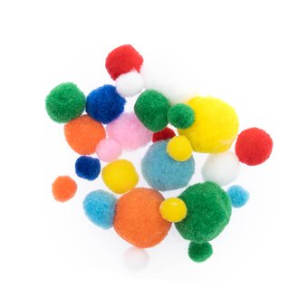 Christmas Rainbow Colored Large Pom Poms Arts And Crafts - Temu