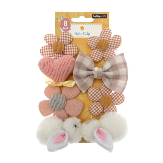 Pink Easter Hair Clips 8 Pack image number 5