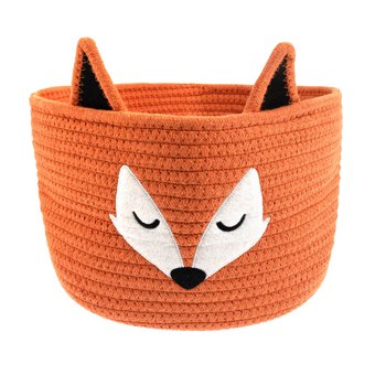 Orange Fox Cotton Rope Basket 30cm x 18cm