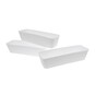 White Long Storage Organisers 26cm x 8cm 3 Pack  image number 1