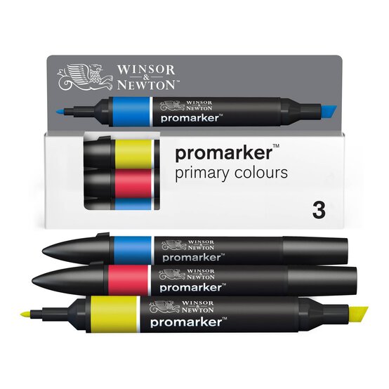 Winsor & Newton Primary Colours Promarkers 3 Pack image number 5