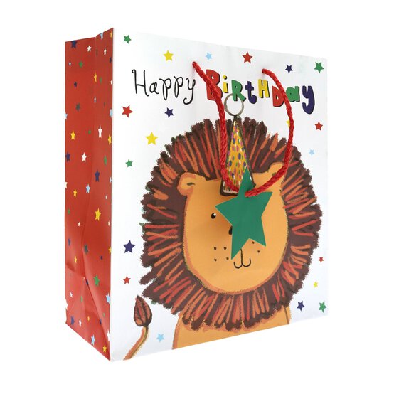 Lion Birthday Gift Bag 26.5cm x 33cm image number 1