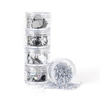 Sizzix Silver Sequin and Beads Set 5 Pack
